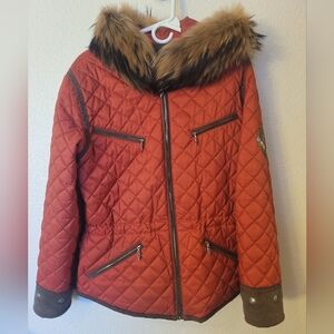 M.Miller Christina Red Ski Jacket With Raccoon Fur M